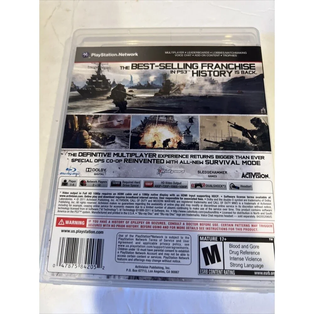 PS3 Call of Duty Modern Warfare 3 MW3 PlayStation 3 Complete CIB Tested Working